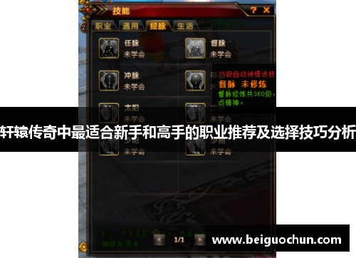 轩辕传奇中最适合新手和高手的职业推荐及选择技巧分析